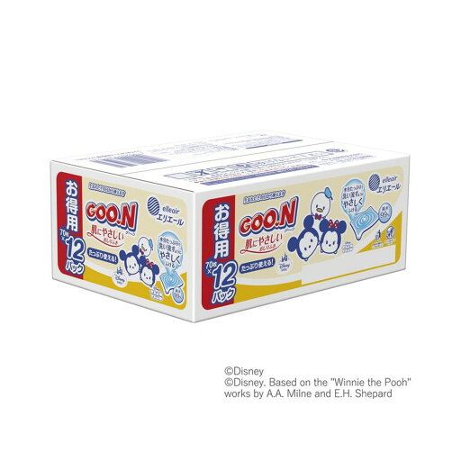 グーン 肌にやさしいおしりふき 70枚×12P(大王製紙 ノンアルコール 敏感肌 純水99%) グーン 肌にやさしいおしりふき 70枚×12P(大王製紙 ノンアルコール 敏感肌 純水99%)