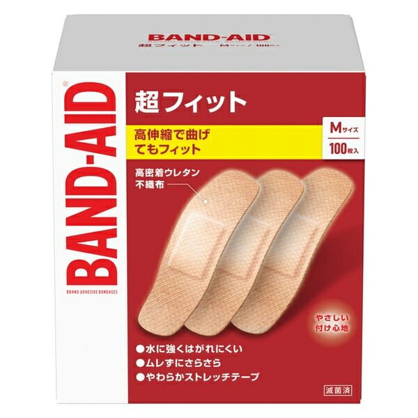 Kenvue(ケンビュー) BAND-AID バンドエイド 救急絆創膏 超フィット Mサイズ 100枚(ばんそうこう)