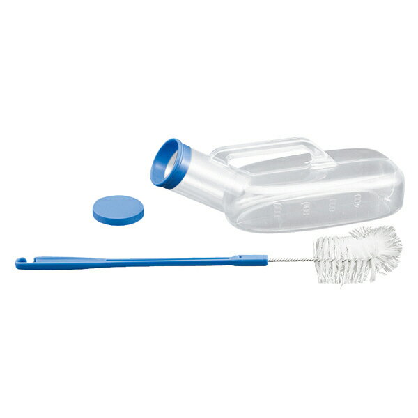 アサイ 透明尿器 男性用 ブラシ付(採尿器 介護用品 排泄介助用品 在宅介護 ケア用品)