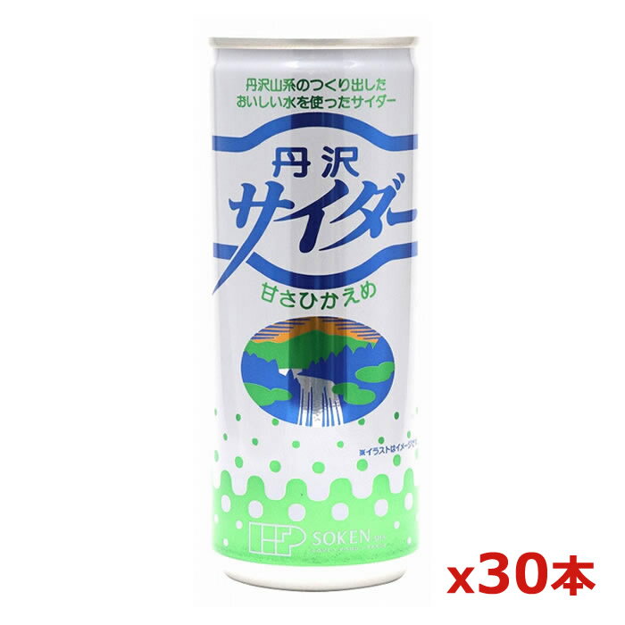 ＊期間限定！送料無料＊創健社 丹沢サイダー 250ml x30本(炭酸飲料 甘さひかえめ 丹沢山系のおいしい水を使用 国内製造)