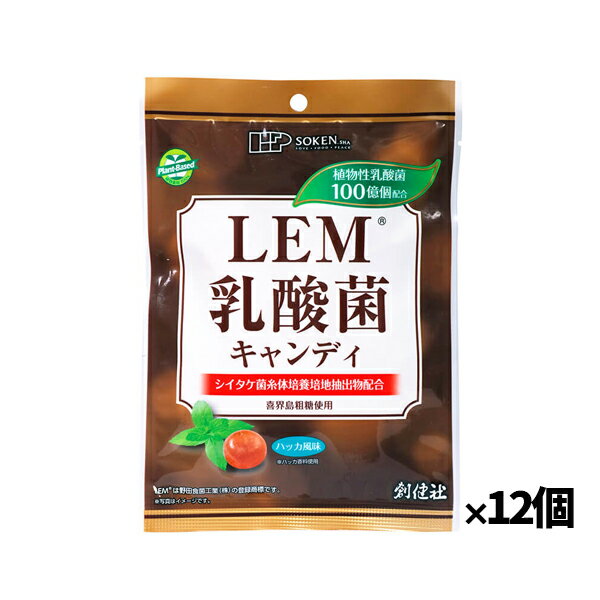 キャンディ 【創健社】LEM乳酸菌キャンディ 63g(個包装込み) x12個(飴 ハッカ味 喉の乾燥が気になる時 外出時)