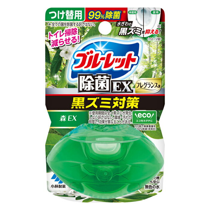 小林製薬 液体ブルーレットおくだけ 除菌EX フレグランス 森EX つけ替用 67ml(トイレ用洗浄剤 除菌 黒ズミ対策)