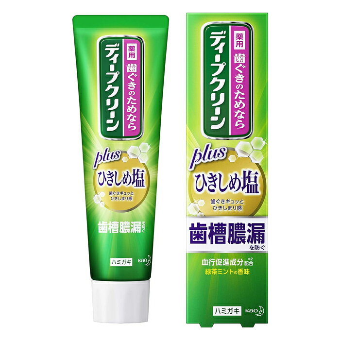[花王]ディープクリーン 薬用ハミガキ ひきしめ塩 ミントの香 100g [医薬部外品] (歯槽膿漏・口臭予防 歯磨き粉 歯茎 引き締め)のサムネイル