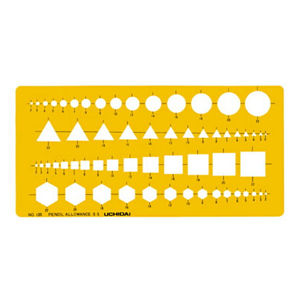 【ゆうパケット配送対象】[ウチダ] テンプレート No.120 組合せ定規 [1-843-0120] 1枚(製図 図面 図形)(ポスト投函 追跡ありメール便)