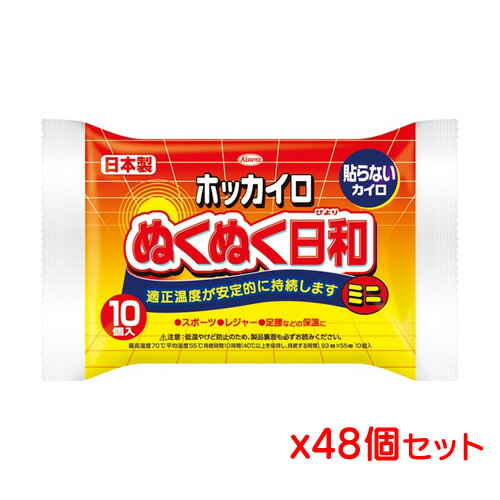 興和 ホッカイロ ぬくぬく日和 貼らないミニ 10個入り x 48個セット