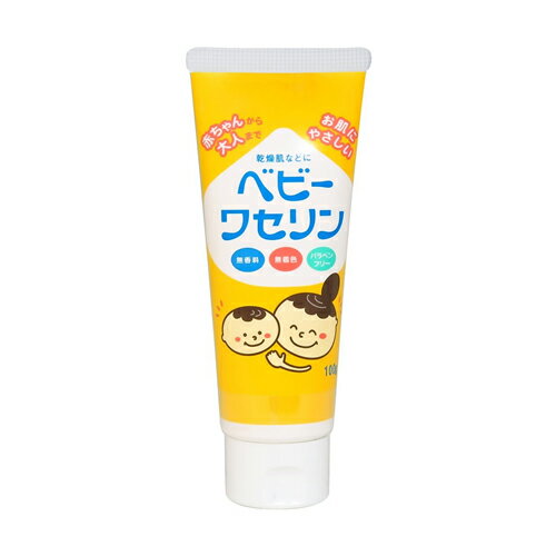 区分 化粧品 原産国 原産国：日本 内容量 100g 使用方法 そのまま適量を皮ふ、口唇に塗布してお使いください。 効果・効能 ●皮膚、口唇を保護します。 ●皮膚、口唇の乾燥を防ぎます。 成分 白色ワセリン 使用上の注意 ●使用方法を守ってお使いください。 ●外用にのみ使用し、内服しないでください。 ●小児に使用させる場合には、保護者の指導監督のもとに使用させてください。 ●ご使用の際、肌に異常を感じたときは、直ちに使用を中止し、医師、薬剤師又は登録販売者に相談してください。 保管及び取り扱い上の注意 ●小児の手の届かない所に保管してください。 ●直射日光を避け、なるべく湿気の少ない涼しい所に密栓して保管してください。 ●他の容器に入れ替えないでください。(誤用の原因になったり品質が変わることがあります。) ●低温時に固くなることがありますが、品質は変わりません。 製造元 健栄製薬 541-0044 大阪市中央区伏見町2-5-8 06-6231-5626 検索用文言 [健栄製薬]ベビーワセリン 100g 広告文責 株式会社ケンコーエクスプレス TEL:03-6411-5513●無香料・無着色・パラベンフリー！ ●「ベビーワセリン 100g」は、従来の白色ワセリンよりも精製工程を増やし、不純物を取り除いた製品です。 ●皮膚の表面を覆い、水分を閉じ込めるだけでなく、バリアとしての機能も果たし、乾燥や手荒れを防ぎます。 ●皮膚、口唇を保護します。 ●皮膚、口唇の乾燥を防ぎます。 ●従来の白色ワセリンよりもやわらかくてのびがよく、べたつきも少ない心地よい使用感になっております。 ●無添加・無着色・パラベンフリーですので、デリケートなお肌の赤ちゃんから乾燥肌、敏感肌、アトピー性皮膚炎などでお悩みの大人まで安心してご使用いただけます。 ●持ち運びに便利なチューブタイプで、使いたい量だけを押し出して塗布でき、衛生的に使用していただけます。