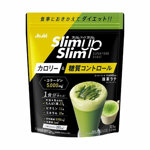 アサヒグループ食品 スリムアップスリム 酵素+スーパーフード シェイク抹茶ラテ 315g