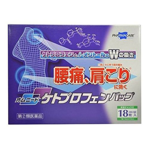 リスク区分 第二類医薬品 原産国 日本 効果・効能 関節痛、腰痛、肩こりに伴う肩の痛み、肘の痛み（テニス肘など）、筋肉痛、腱鞘炎（手・手首の痛み）、打撲、捻挫 用法・容量 ・15歳以上：表面のプラスチックフィルムをはがし、1日2回を限度として患部に貼付してください。 ・15歳未満：使用しないでください。 ※用法関連注意 ・汗をかいたり、患部がぬれている時は、よく拭きとってから使用してください。 ・皮膚の弱い人は、使用前に腕の内側の皮膚の弱い箇所に、1〜2cm角の小片を目安として半日以上貼り、発疹・発赤、かゆみ、かぶれ等の症状が起きないことを確かめてから使用してください。 成分 ※膏体100g(1400cm2)中 ・ケトプロフェン：0.300g、l-メントール：0.500g ・添加物：クロタミトン、ポリオキシエチレン硬化ヒマシ油、ミリスチン酸イソプロピル、カルメロースナトリウム(CMC-Na)、ポリアクリル酸部分中和物、カオリン、酸化チタン、グリセリン、エデト酸ナトリウム、ゼラチン、pH調節剤、その他3成分を含有する。 規格概要 1枚 14cm×10cm 注意事項 ※使用上の注意 ※してはいけないこと（守らないと現在の症状が悪化したり、副作用が起こりやすくなります。） ・次の人は使用しないでください。 (1)本剤又は本剤の成分によりアレルギー症状（発疹・発赤、かゆみ、かぶれ等）を起こしたことがある人。 (2)ぜんそくを起こしたことがある人。 ・次の医薬品によるアレルギー症状 (1)発疹・発赤、かゆみ、かぶれ等を起こしたことがある人。 ・チアプロフェン酸を含有する解熱鎮痛薬、スプロフェンを含有する外用鎮痛消炎薬、フェノフィブラートを含有する高脂血症治療薬 ・次の製品によるアレルギー症状 (1)発疹・発赤、かゆみ、かぶれ等を起こしたことがある人。 (2)オキシベンゾン、オクトクリレンを含有する製品（日焼け止め、香水等） (3)光線過敏症※を起こしたことがある人。 ※お薬を使用していた部位に紫外線があたることにより、強いかゆみを伴う発疹・発赤、ただれ、はれなどの皮膚症状が起こること。 (4)妊婦又は妊娠していると思われる人。 (5)15歳未満の小児。 ・次の部位には使用しないでください。 (1)目の周囲、粘膜等 (2)傷口 (3)湿疹、かぶれ (4)みずむし・たむし等又は化膿している患部。 ・本剤の使用中は、天候にかかわらず、戸外活動を避けるとともに、日常の外出時も本剤の貼付部を衣服、サポーター等で覆い、紫外線に当てないでください。なお、使用後も当分の間、同様の注意をしてください。（紫外線により、使用中又は使用後しばらくしてから重篤な光線過敏症があらわれることがあります。） ・本剤を使用している間は、次の製品を使用しないでください。 (1)オクトクリレンを含有する製品（日焼け止め等） ・長期連用しないでください。 ※相談すること ・次の人は使用前に医師、薬剤師又は登録販売者に相談してください。 (1)医師の治療を受けている人。 (2)薬や化粧品などによりアレルギー症状を起こしたことがある人。 (3)高齢者。 ・使用中又は使用後、次の症状があらわれた場合は副作用の可能性があるので、直ちに使用を中止し、この箱を持って医師、薬剤師又は登録販売者に相談してください。 ・まれに重症化して発疹・発赤、かゆみ等の症状が全身に広がる場合がありますので、次の症状があらわれた場合は直ちに使用を中止し、患部を遮光して医師の診療を受けてください。 ・なお、使用後しばらくしてから症状があらわれることがあります。また、紫外線により症状があらわれたり、悪化したりすることがあります。 ※関係部位：症状 (1)皮膚（患部）：発疹・発赤、かぶれ、かゆみ、はれ、刺激感、水疱・ただれ、色素沈着、皮膚乾燥 ・まれに下記の重篤な症状が起こることがあります。 ・その場合は直ちに医師の診療を受けてください。 ※症状の名称：症状 (1)ショック（アナフィラキシー）：使用後すぐにじんましん、浮腫、胸苦しさ等とともに、顔色が青白くなり、手足が冷たくなり、冷や汗、息苦しさ等があらわれる。 (2)接触皮膚炎、光線過敏症：貼付部に強いかゆみを伴う発疹・発赤、はれ、刺激感、水疱・ただれ等の激しい皮膚炎症状や色素沈着、白斑があらわれ、中には発疹・発赤、かゆみ等の症状が全身に広がることがある。 ・5〜6日間使用しても症状がよくならない場合は使用を中止し、この箱を持って医師、薬剤師又は登録販売者に相談してください。 ※保管及び取扱い上の注意 ・直射日光の当たらない涼しい所に保管してください。 ・小児の手の届かない所に保管してください。 ・他の容器に入れ替えないでください。（誤用の原因になったり品質が変わります。） ・品質保持のため、未使用分は袋に入れ、開封口のチャックをきちんとしめて、外気にふれないようにしてください。 ・使用期限を過ぎた製品は使用しないでください。 製造元 帝國製薬株式会社 769-2695 香川県東かがわ市三本松567番地 お客様相談室 0879-25-2363 検索用文言 【第(2)類医薬品】テイコクファルマケア オムニード ケトプロフェンパップ 18枚【SM】 広告文責 株式会社ケンコーエクスプレス 薬剤師:岩崎喜代美 TEL:03-6411-5513 使用期限：出荷時120日以上医薬品販売に関する記載事項【第(2)類医薬品】テイコクファルマケア オムニード ケトプロフェンパップ 18枚【SM】 ●【第(2)類医薬品】テイコクファルマケア オムニード ケトプロフェンパップ 18枚【SM】の商品詳細 ●腰痛、肩こりに伴う肩の痛みなどに、ケトプロフェンとl-メントールのWの働きで優れた効果を発揮します。 ●初回購入の場合や不明点がある場合は購入前に薬剤師に相談してください。