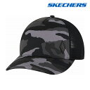 SKECHERS スケッチャーズ メンズ キャップ カモ柄 BLACKOUT DIAMOND TRUCKER HAT カジュアル 帽子 ハット メッシュ 調節可能 SKTK7035