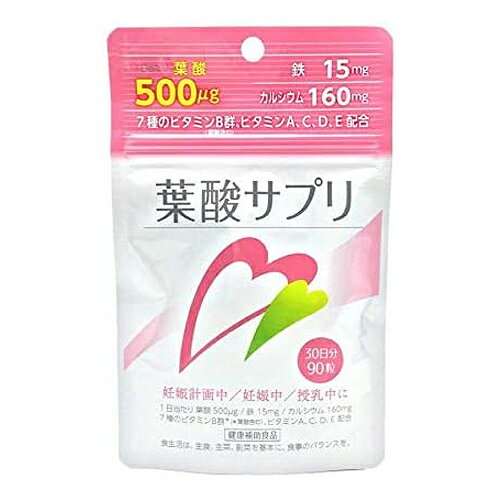 【ゆうパケット配送！送料無料】新日本漢方 G&G 葉酸サプリ 90粒入り(葉酸500μg 鉄15mg カルシウム160mg 妊娠・授乳期に 7種のビタミン配合)(ポスト投函 追跡ありメール便)
