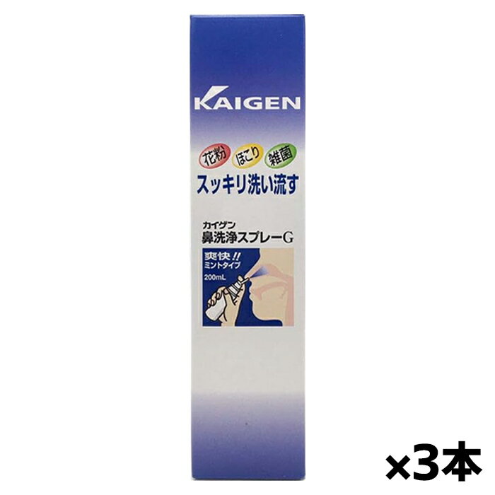 カイゲンファーマ カイゲン 鼻洗浄スプレーG ミントタイプ 200ml x3本(花粉対策 ほこり洗浄 すっきり爽快)