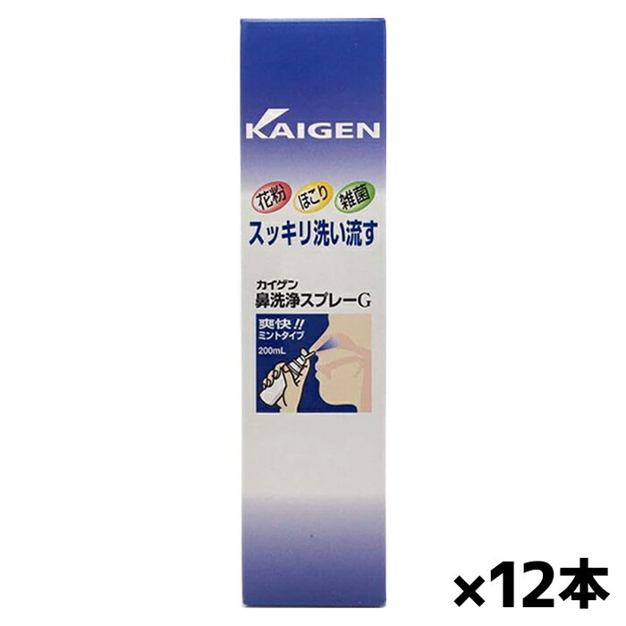 カイゲンファーマ カイゲン 鼻洗浄スプレーG ミントタイプ 200ml x12本(花粉対策 ほこり洗浄 すっきり爽快)