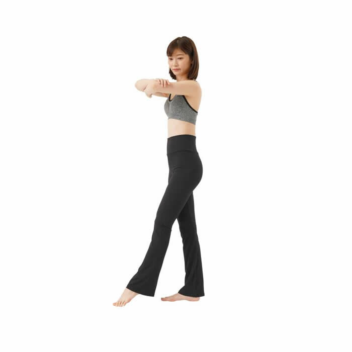 【送料無料】 くつろぎストレッチパンツ ブラック(レギンス ヨガ ピラティス ジム 伸縮性 パンツ)