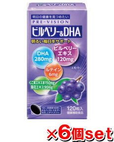 【送料無料／代引き無料】プレビジョン ビルベリー＆DHA 120粒＜6個セット＞[健康補助食品][湧永製薬][ワクナガ][wakunaga][DHA サプリメント]