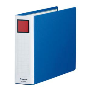 キングファイルスーパードッチ〈脱・着〉イージー [2485A] 1冊 ヨコ型・両開き 本体色：青（キングジム スーパードッチ ドッチファイル ファイル）