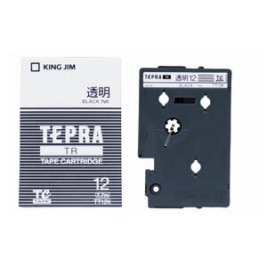 テプラ・TRシリーズ専用テープカートリッジ [TT12K] 1巻7．7m 透明ラベル7．7m 本体色：透明（光沢加工）　黒文字（ラベルライター ラベルプリンター ラベラー）