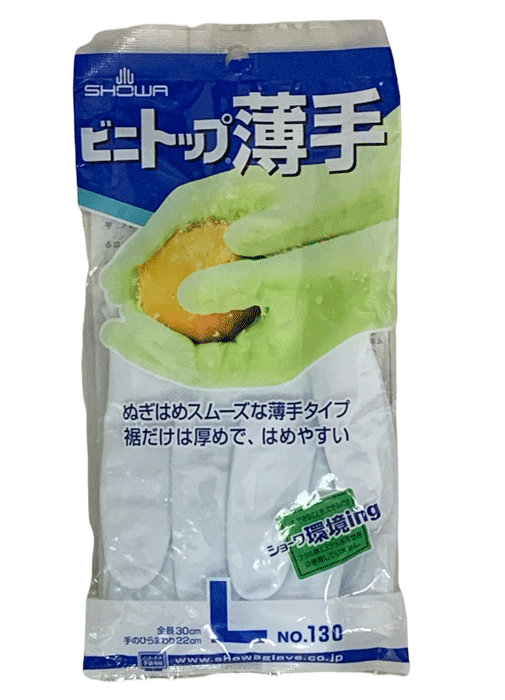 Rakuten - ショーワグローブ株式会社「No.130 ビニトップ薄手」Lサイズ・ホワイト