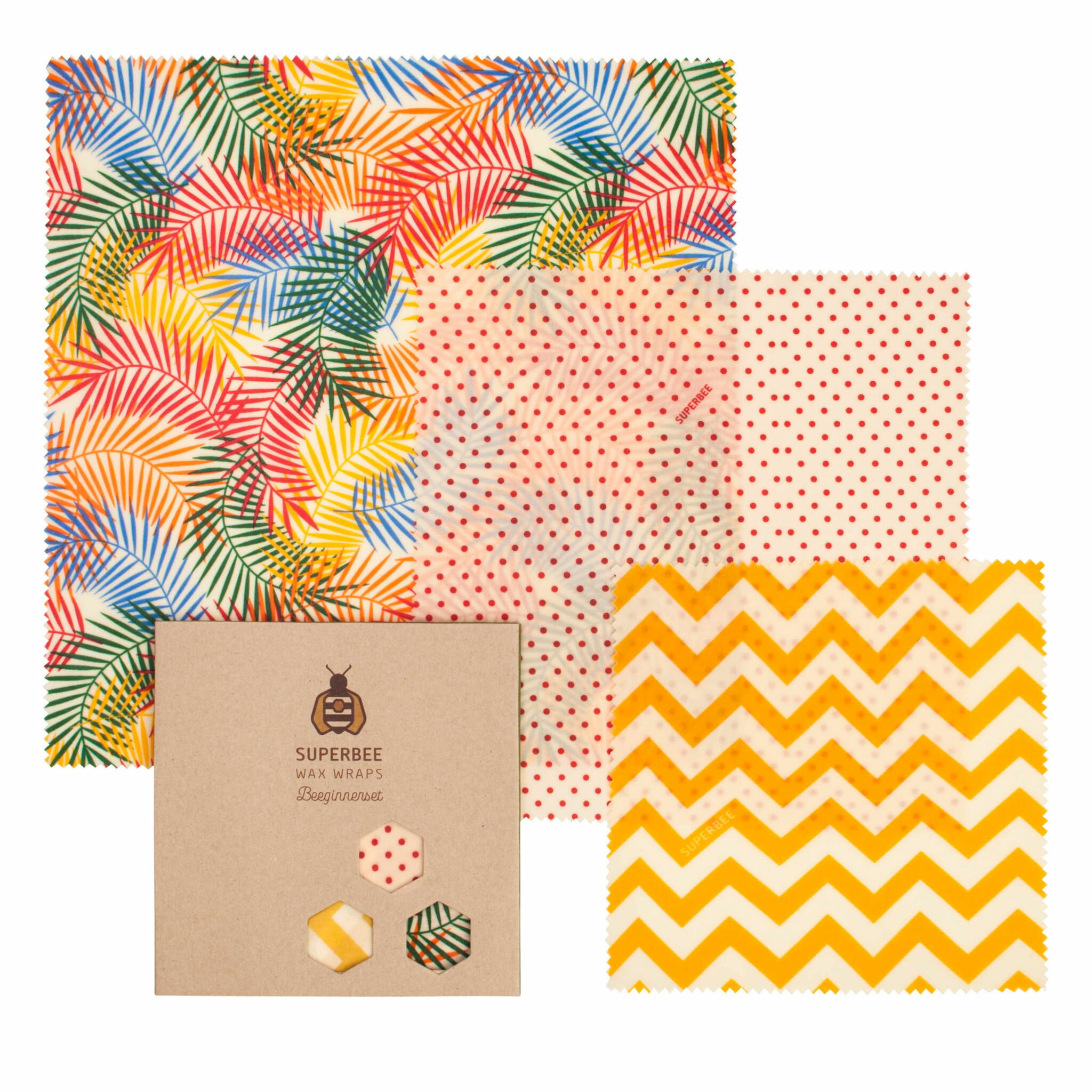 【正規品】【SuperBee】【3枚セット】ミツロウラップ ビギナーセット Beeginner Sets Tropical Paradise Beeswax Wraps みつろうラップ エコラップ 蜜蝋ラップ 【送料無料】【メール便可】