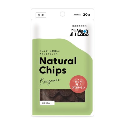 100％素材肉を使用し、素材そのものの旨味を凝縮したチップスに仕上げました。1種類の素材肉のみを使用した安心のモノプロテイン製法。合成保存料・合成着色料・酸化防止剤不使用、アレルギーにも配慮された国産おやつです。【原材料】カンガルー【保証成分】たんぱく質79.0％、脂質2.0％以上、粗繊維0.5％以下、灰分6.0％以下、水分17.0％以下【エネルギー】約314kcal/100g【賞味期限】365日【原産国または製造地または製造地】日本お取り寄せ商品のため、入荷後の発送となります。●ご注文日時により2～7日後の発送となります。●メーカー欠品の場合は別途メールにてご連絡させていただく場合がございます。