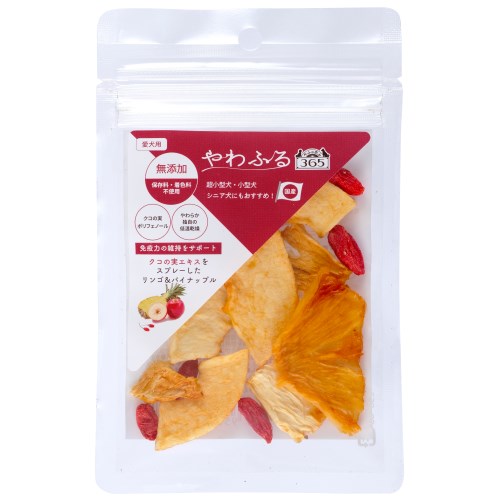 新東亜交易 ペットの恵み365 ヤワフル クコの実エキス リンゴ&パイナップル スライスカット 10g