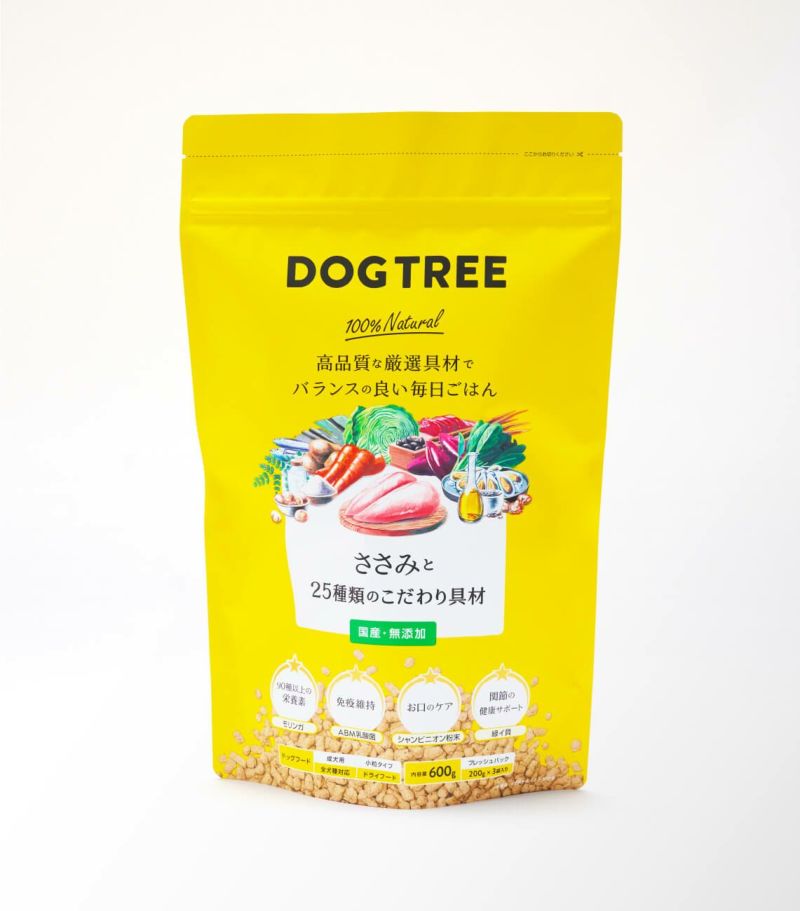 ☆ドッグツリー ドッグフード ささみと25種類のこだわり具材 600g(200g×3袋)