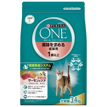 Rakuten - ◇ネスレ ピュリナワンキャット 美味を求める成猫用 1歳以上 サーモン＆ツナ 3.4kg