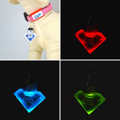 ▽アライブ L’ange(らんじゅ) LEDフラッシュ迷子札 ダイヤモンド