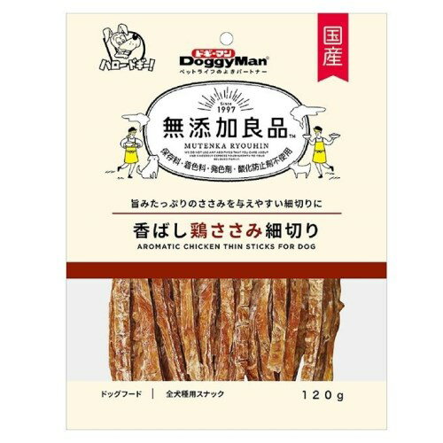 ◇ドギーマンハヤシ 無添加良品 香ばし鶏ささみ 細切り 120g