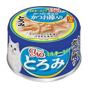 ◇いなばペットフード CIAO(チャオ) とろみ ミルキータイプ かつお・ささみ かつお節入 80g缶