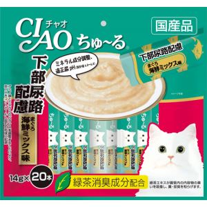 ◇いなばペットフード CIAO(チャオ) ちゅ〜る(ちゅーる) 下部尿路配慮鮪海鮮ミックス味 14gx20本