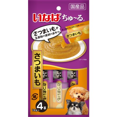 [メール便6個まで]◇いなばペットフード 犬用 いなば ちゅ～る さつまいも 14g×4本