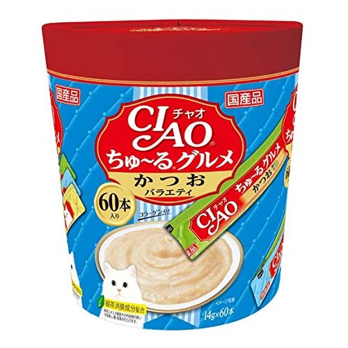 Ciao - ◇いなばペットフード CIAO(チャオ) ちゅ～る(ちゅーる) グルメ かつおバラエティ 60本入り