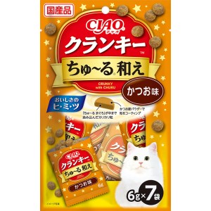 ◇いなばペットフード CIAO クランキー ちゅ〜る和え かつお味 6g×7袋