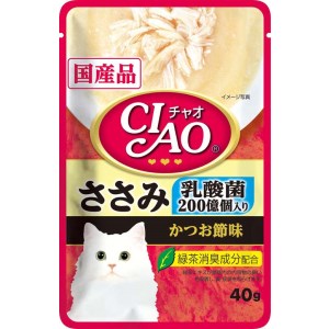 Rakuten - ◇いなばペットフード CIAO パウチ 乳酸菌入り ささみ かつお節味 40g