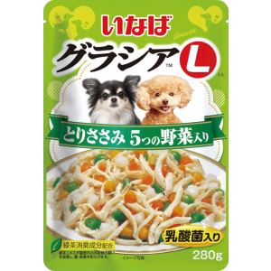 ◇いなばペットフード 犬用 グラシアL とりささみ 5つの野菜入り 280gパウチ