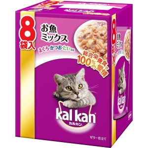 ◇マースジャパン カルカン パウチ 1歳から お魚ミックス まぐろ・かつお・たい入り 70g×8袋入