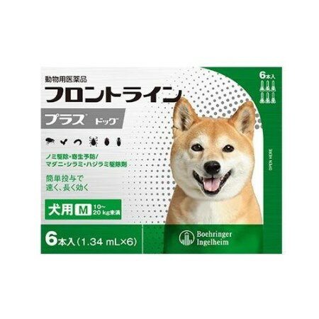 訳あり在庫処分特価  フロントラインプラス ドッグ M 10 20kg未満 6本入 1.34mL 6 使用期限2024年11月末 