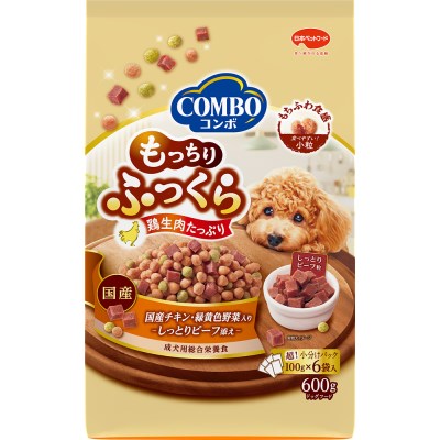 Rakuten - ◇日本ペットフード コンボ ドッグ もっちりふっくら 国産チキン・しっとりビーフ添え 600g(100g×6)
