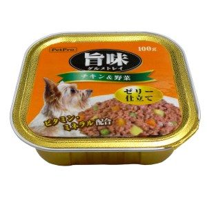 ◇ペットプロ 旨味グルメ犬トレー チキン＆野菜 100g