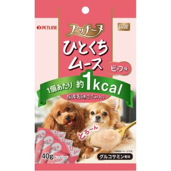 ◇ペットライン プッチーヌ ひとくちムース 国産若鶏ささみ入りビーフ味 40g