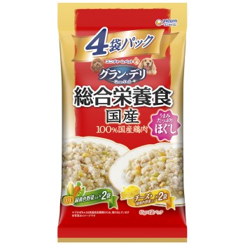 乐天商城 - ◇ユニチャーム グラン・デリ 総合栄養食国産パウチ ほぐし成犬用野菜×チーズ 65g×4袋
