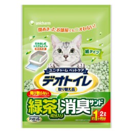 ◇ユニチャーム 1週間消臭・抗菌デオトイレ 飛散らない緑茶成分入り・消臭サンド2L