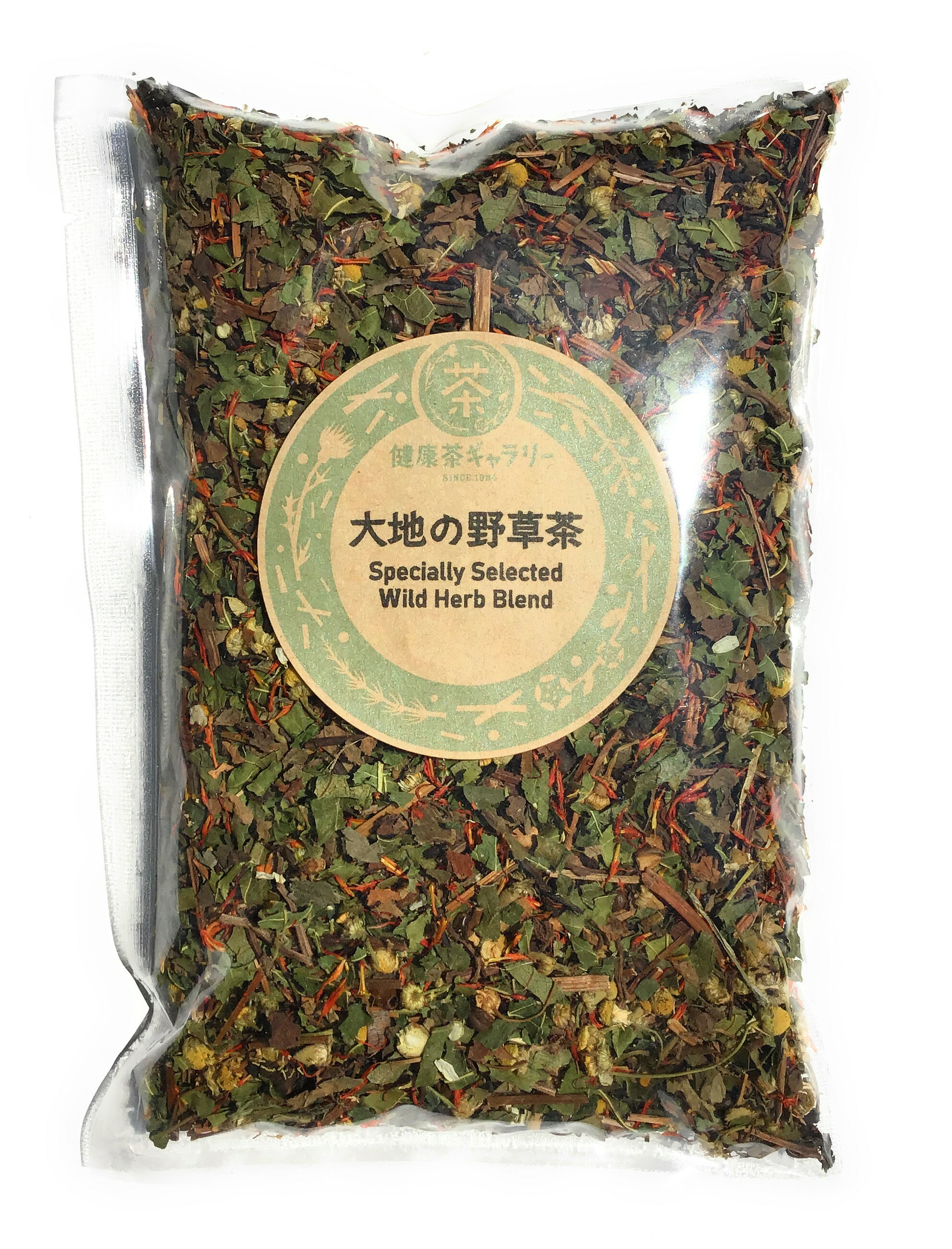 大地の野草茶 200g【宅配便ご注文合計3000円以上送料無料】Specially Selected Wild Herb Blend≪どくだみ、はぶ茶、プーアル茶、紅花、柿の葉、桑の葉、はと麦、カモミール のブレンド≫