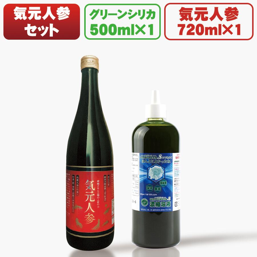  ケイ素 葉緑素配合 UMOGREEN S 濃縮溶液 500ml ＋気元人参1本 Fセット ！