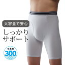 《300cc・日本製》尿漏れパンツ 男性用 大容量 しっかりサポート300 単品 グレー 失禁パンツ 重失禁 高齢者 100cc以上 介護
