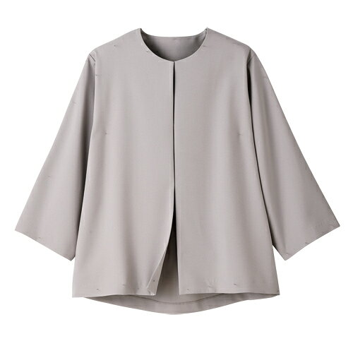 セットアップ ライトグレー ジャケット パンツ スーツ 七分袖 レディース ノーカラージャケット＆パンツセット 婦人服 ミセス シニア 女性 7分袖 体型カバー テーパードパンツ 無地 シンプル 上品 40代 50代 60代 70代 80代 90代 母の日 お母さん 春夏　nss　p27277 kenkoukaiteki-10016844 健康と快適生活 楽天市場店 サンプル画像3