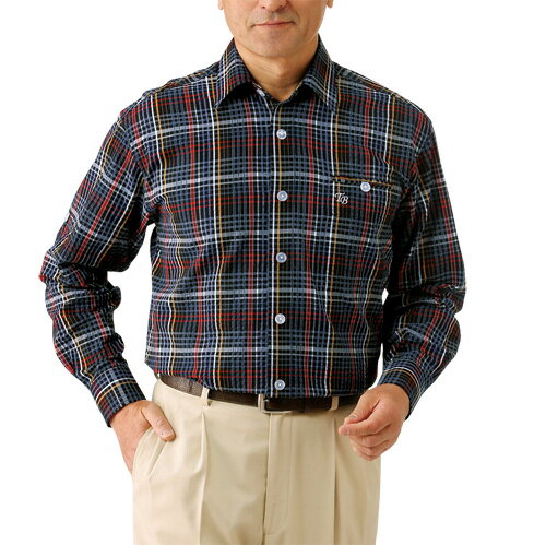 カジュアルシャツ チェック柄 長袖 トップス メンズ 格子柄サッカーシャツ 2色組 紳士服 シニア 男性 長袖シャツ ロールアップ 黒系 白系 サッカーシャツ サマー シニアファッション 40代 50代 60代 70代 80代 父の日 お父さん おじいちゃん 春夏　pos　fri　p17043のサムネイル