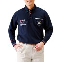 ポロシャツ メンズ 長袖 白 シニア 秋冬 FILA 裏起毛ビッグ刺しゅうポロシャツ 3色組 紳士服 男性 紺色 赤 ホワイト ネイビー レッド カジュアル ボタンダウン オシャレ シニアファッション 50代 60代 70代 80代 父の日 お父さん フィラ fri p18829 p26529(4)