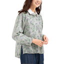 セーター ニット レディース シニア 秋冬 花柄 プリントセーター グレー系 ニット クルーネック 婦人服 ミセス 女性 ナチュラル かわいい シンプル 丸首 ...