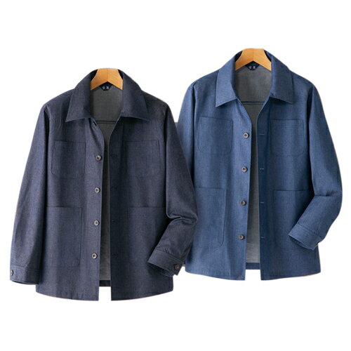 デニムシャツ シャツジャケット メンズ シニア 日本製 紳士広島産デニムジャケット（全2色） 紳士服 男性 ネイビー ブルー カジュアル オシャレ ファッション 40代 50代 60代 70代 80代 コットン 綿100％ 父の日 お父さん プレゼント　natu　p21082 kenkoukaiteki-10014384 健康と快適生活 楽天市場店 パッケージ画像